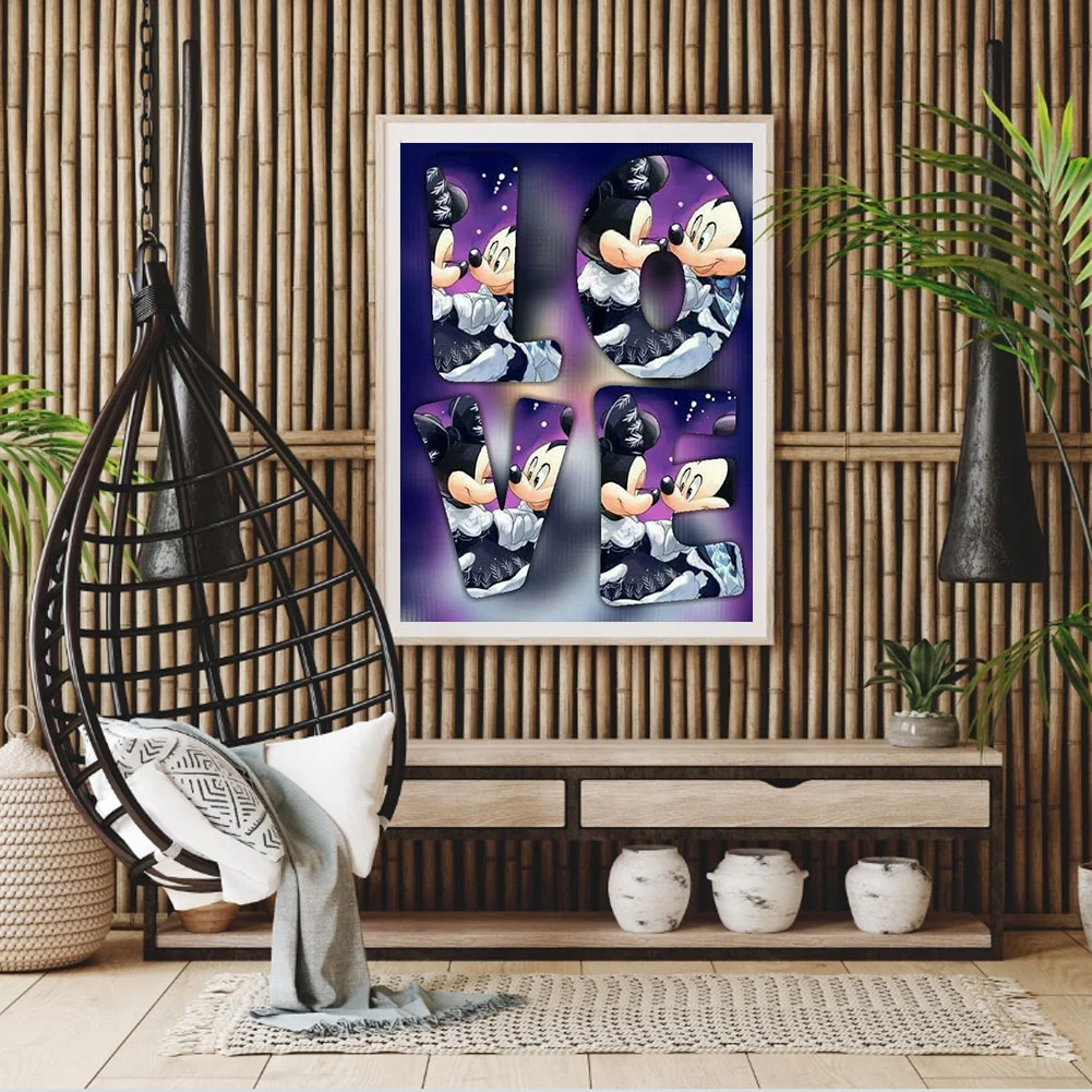 Full Round Diamond Painting 40*50cm - Mickey Mouse Love