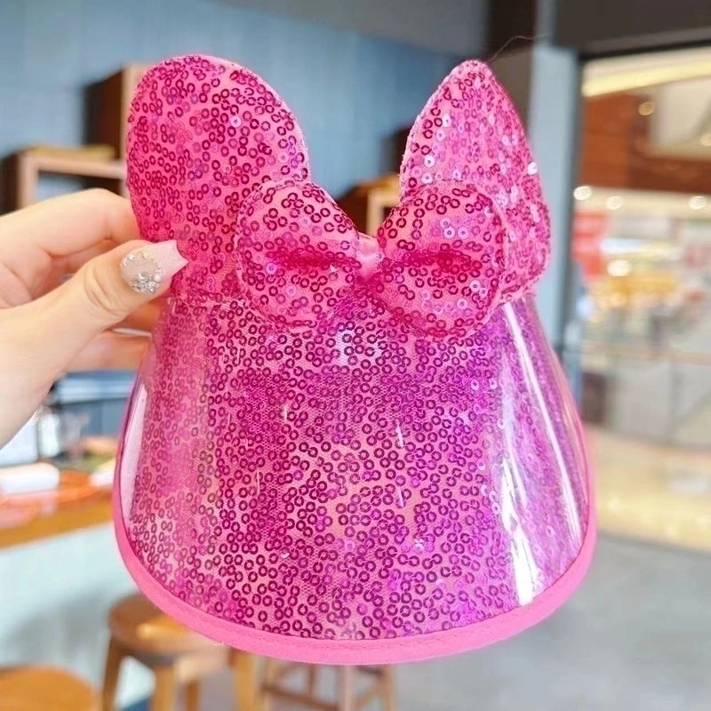 Kid’s Cartoon Style Bow Knot Sequins Sun Hat