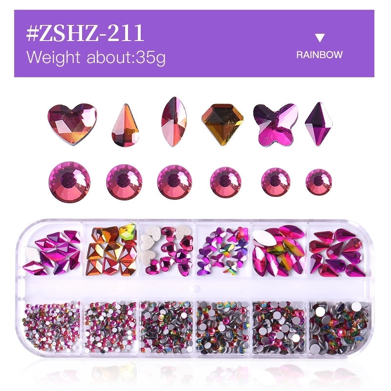 Fashion Candy Bottoming Drill Nail Decoration Accessories 1 Set