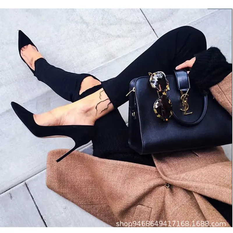 Breakj Breakj Summer And Autumn New Simple Black High Heels Women's Fine 10Cm Sexy French Girl Small Single Shoes