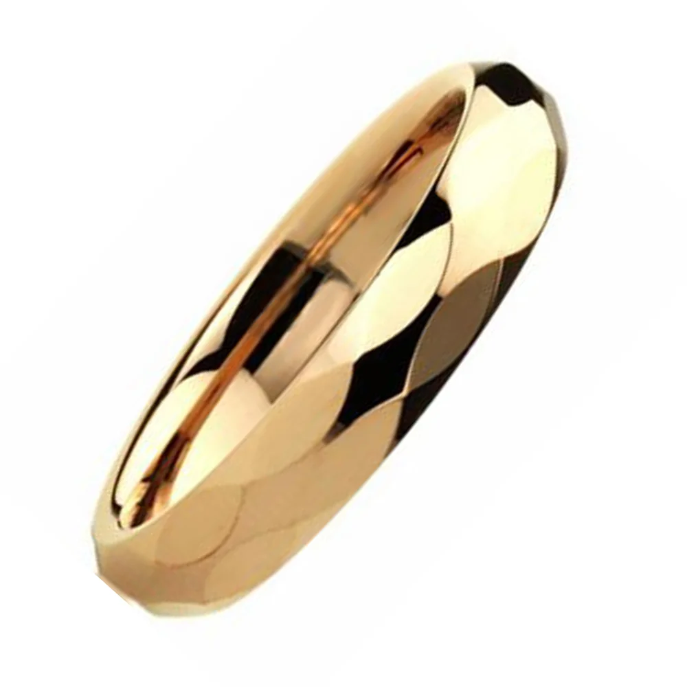 3MM 4MM 6MM Women Gold Plating Tungsten Multi Faceted Wedding Bands