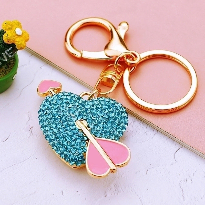 Cute Heart Shape Zinc Alloy Valentine’s Day Women’s Keychain