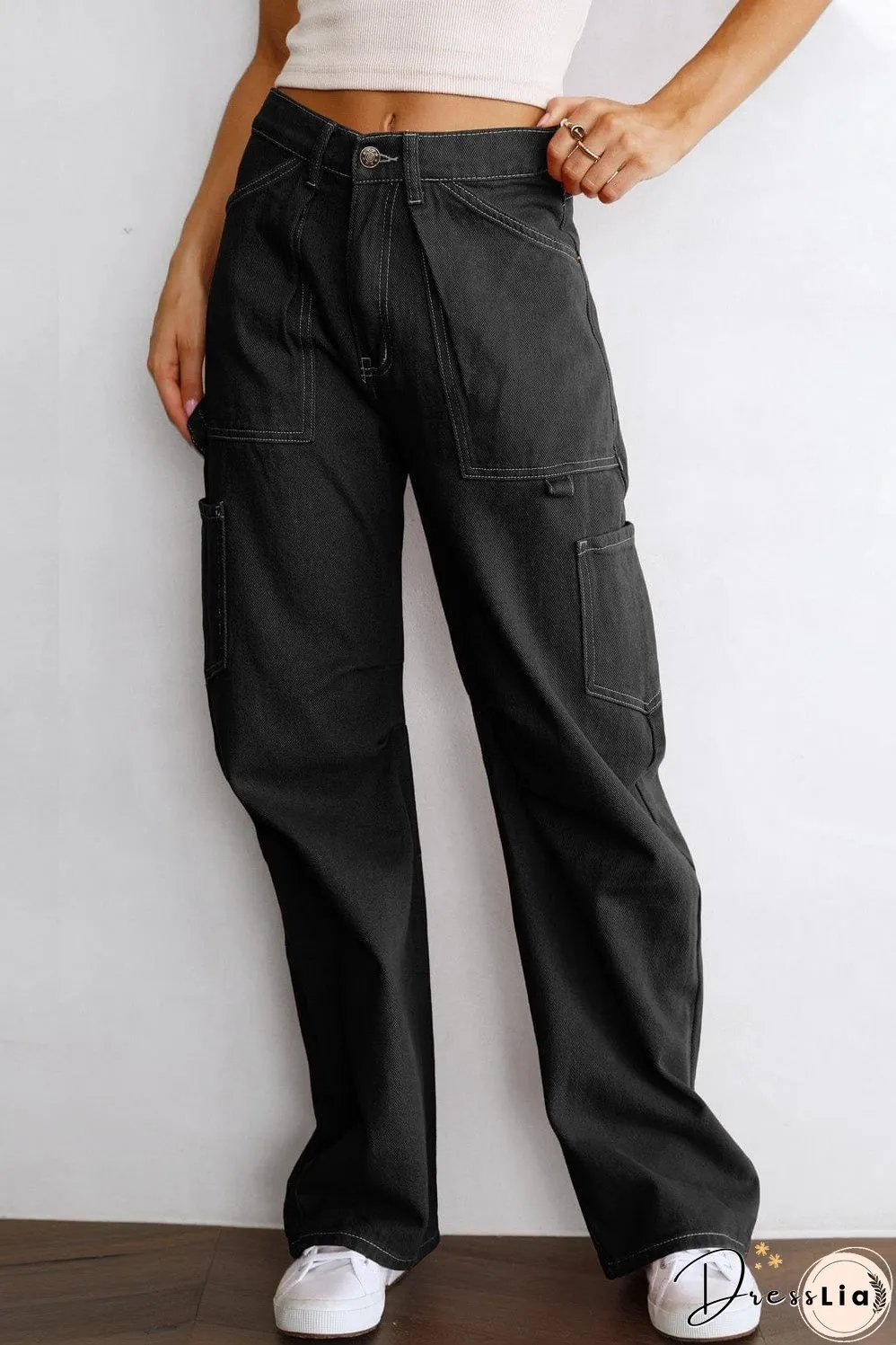 Contemporary Black Cargo Pants