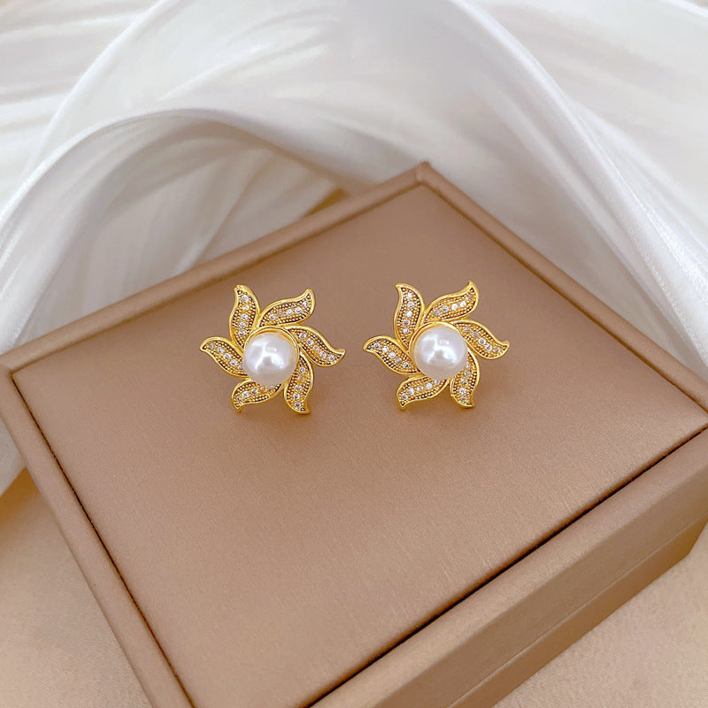 Korean Cosmos Geometric Titanium Steel Electroplating Earrings