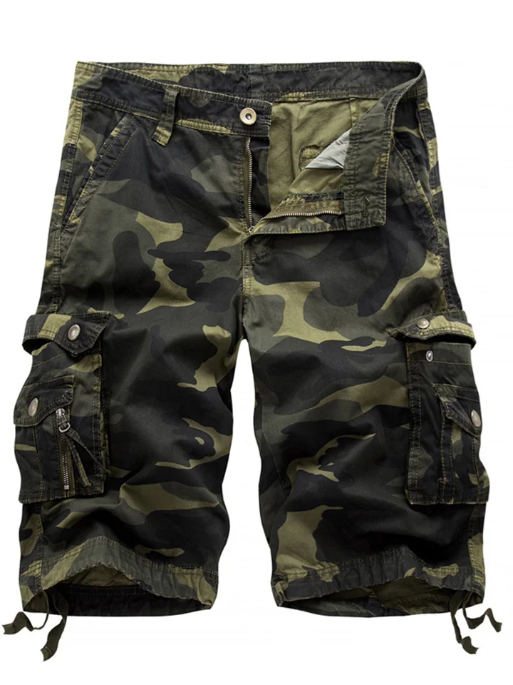 Men's Cargo Shorts Hiking Shorts Pocket Multi Pocket Camouflage Comfort Breathable Short Casual Sports Cotton Blend Cargo Shorts Chino Camouflage Red Yellow Camouflage Inelastic-Cosfine
