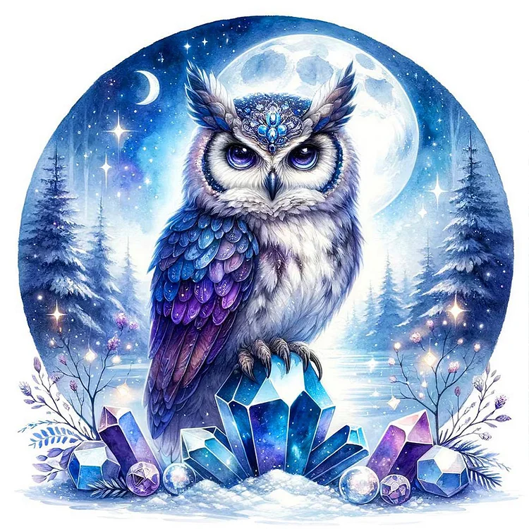 Owl 40*40CM (Canvas) Full Round Drill Diamond Painting gbfke