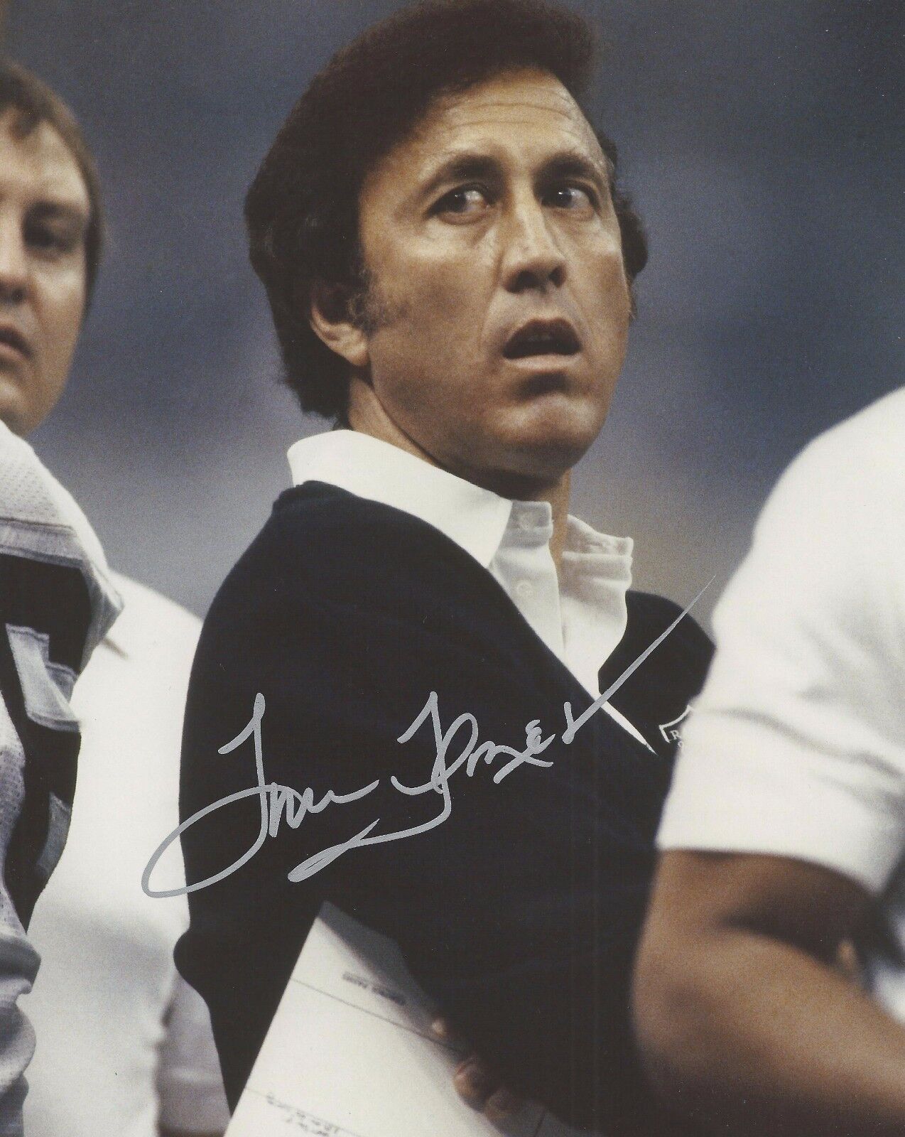 TOM FLORES SIGNED OAKLAND RAIDERS 8x10 Photo Poster painting w/COA