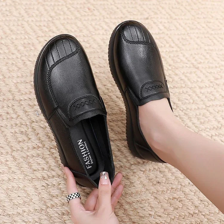Wide Fitting Shoes Genuine Leather Casual Women Shoes Radinnoo.com