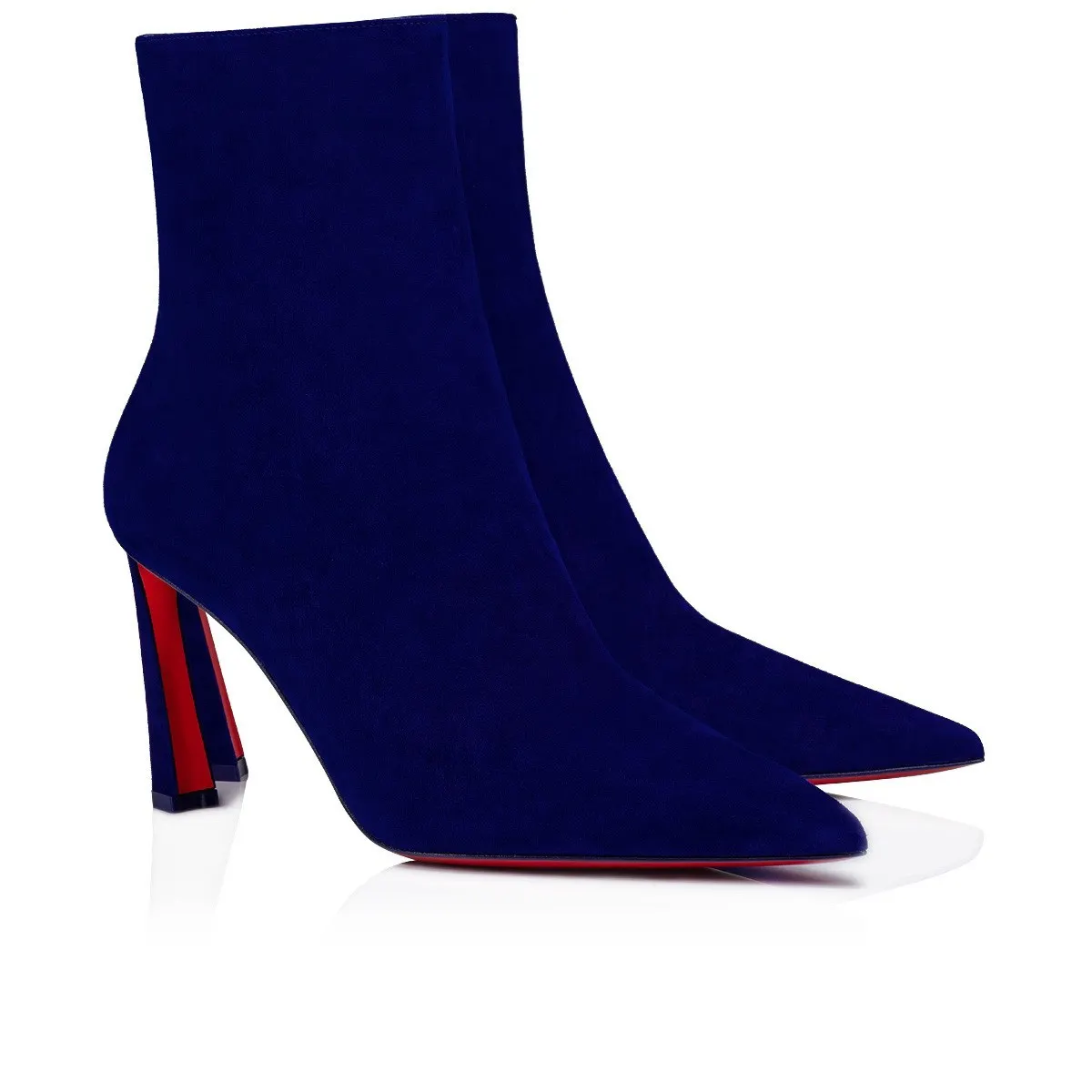 85mm Women's  Suede Red Bottom Ankle Boots  Special Heel Boots-vocosishoes