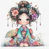 Cartoon Japanese Geisha-11CT Stamped Cross Stitch 40*40cm tapestrymarket