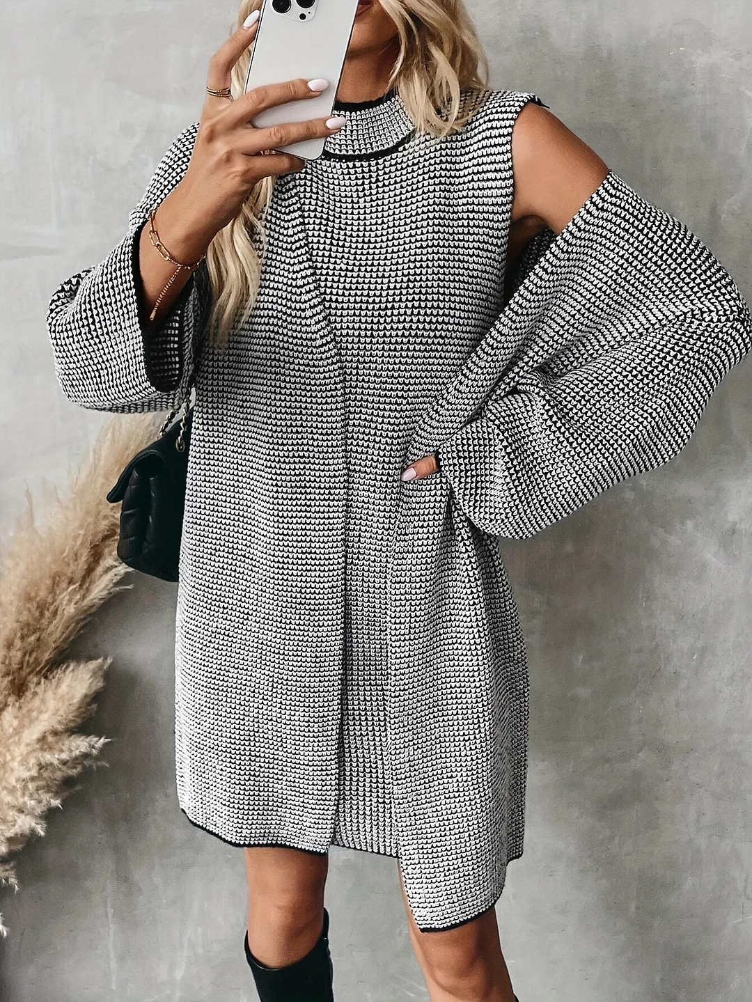 Elegant Two-Piece Set for Women - Sleeveless Dress & Pashmina Shawl, High-Neck Design with Button Detail, Polyester Blend, Perfect for Casual or Formal Occasions, Versatile Clothing | Chic Two-Piece Set | Texture, Cute Dresses