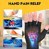 Unisex Copper Compression Arthritis Pressure Pain Half Finger Gloves