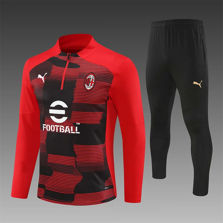 2024-25 AC Milan Red Half-Drawn Training Jersey