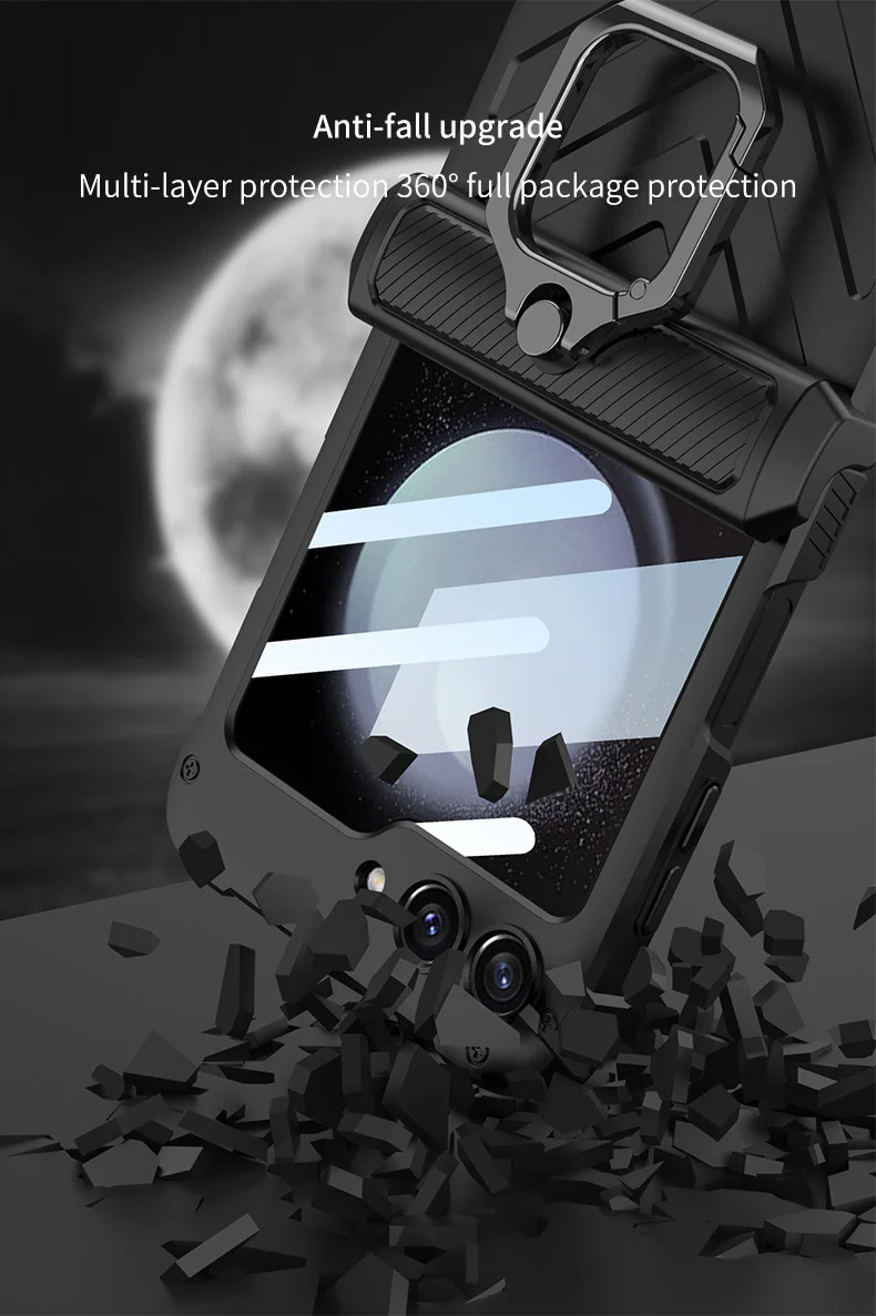 Compatible with Samsung Z Flip Series Folding Screen Armor Ring Phone Case