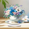 Flowers DIY Acrylic Desktop Diamond Art Kit Single-Sided for Home Decor