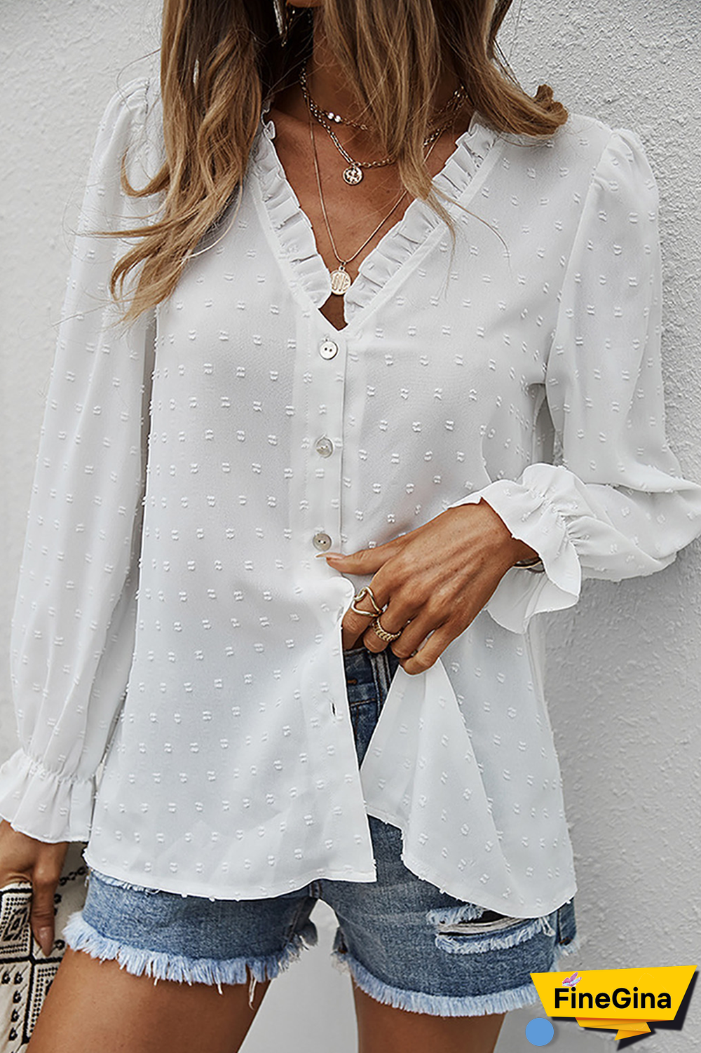 Casual Solid Patchwork V Neck Tops(4 colors)