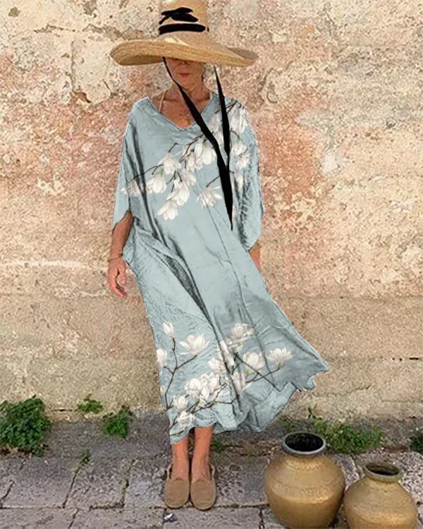 Resort Floral Print Loose Dress