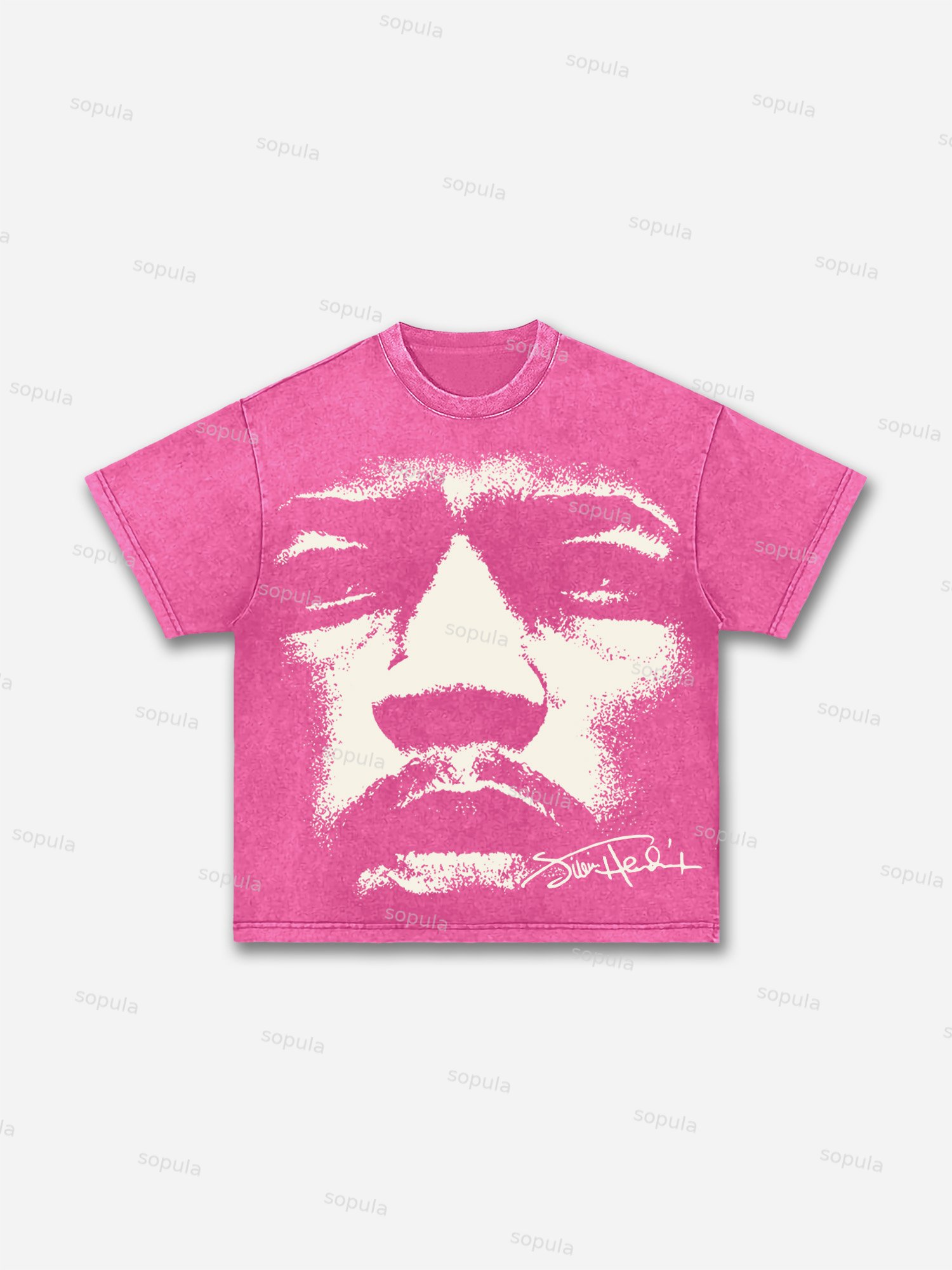 Jimi Hendrix Vintage Portrait Graphic Acid Wash T-shirt - Sopula｜Premium Graphic Tees & Graphic Clothing