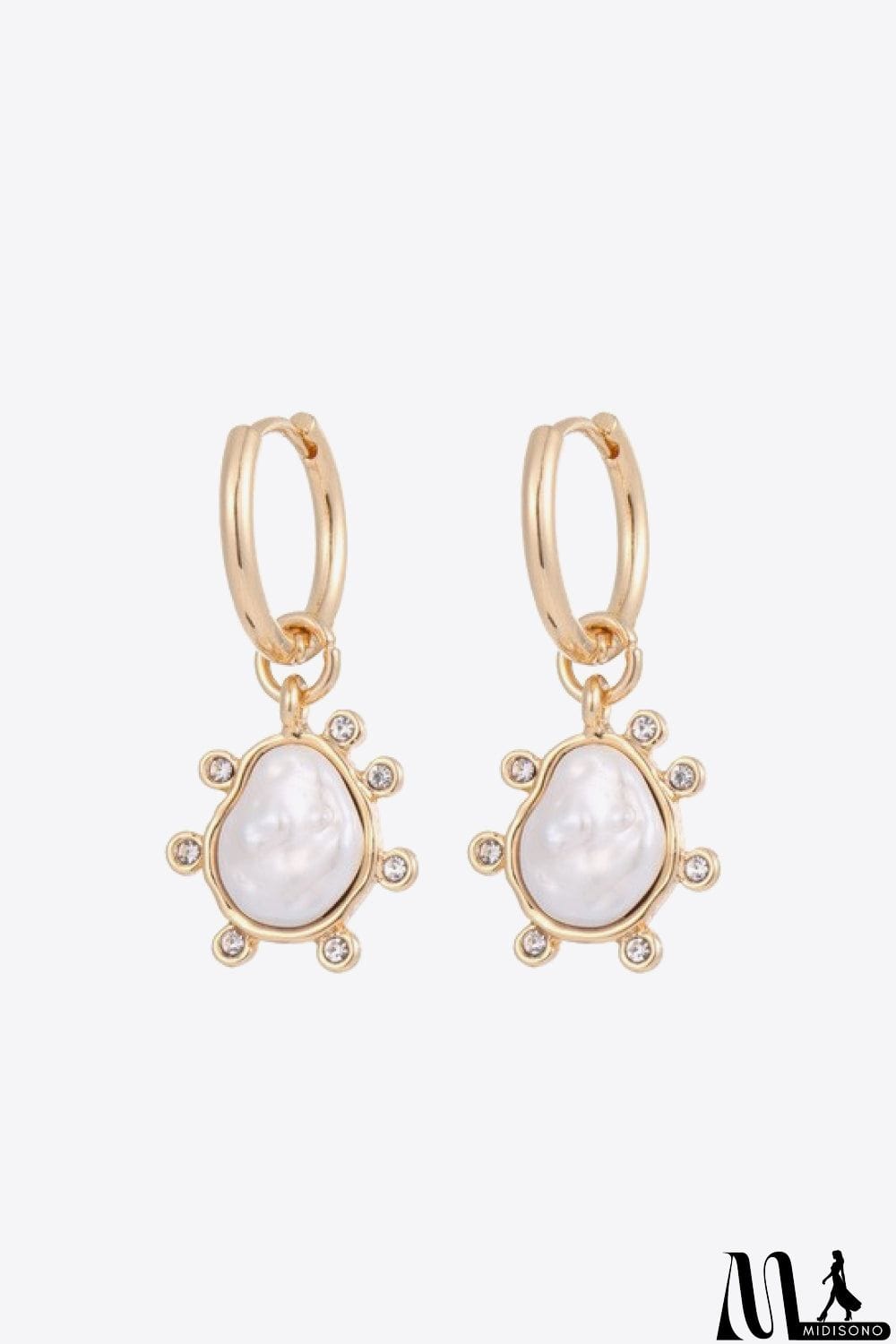 MidiSono - Rhinestone Decor Drop Earrings