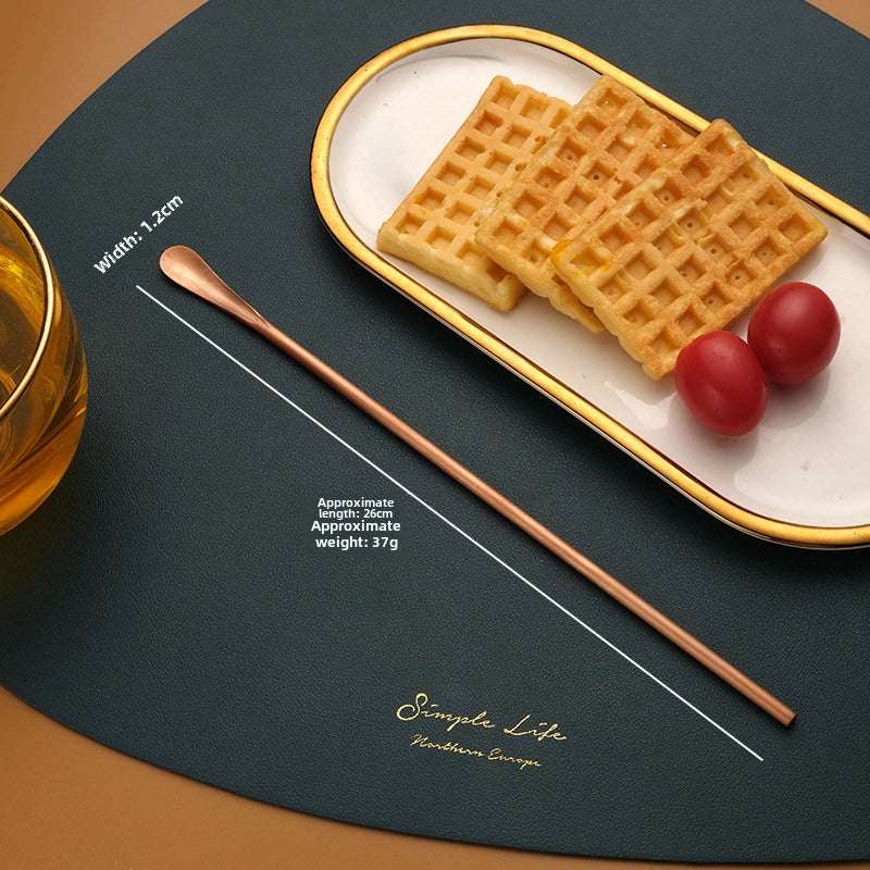 Japanese-style 304 Stainless Steel Long Handle Fruit Fork Coffee Mixing Spoon Small Spoon Dessert Ice Spoon Spoon Stir Stick