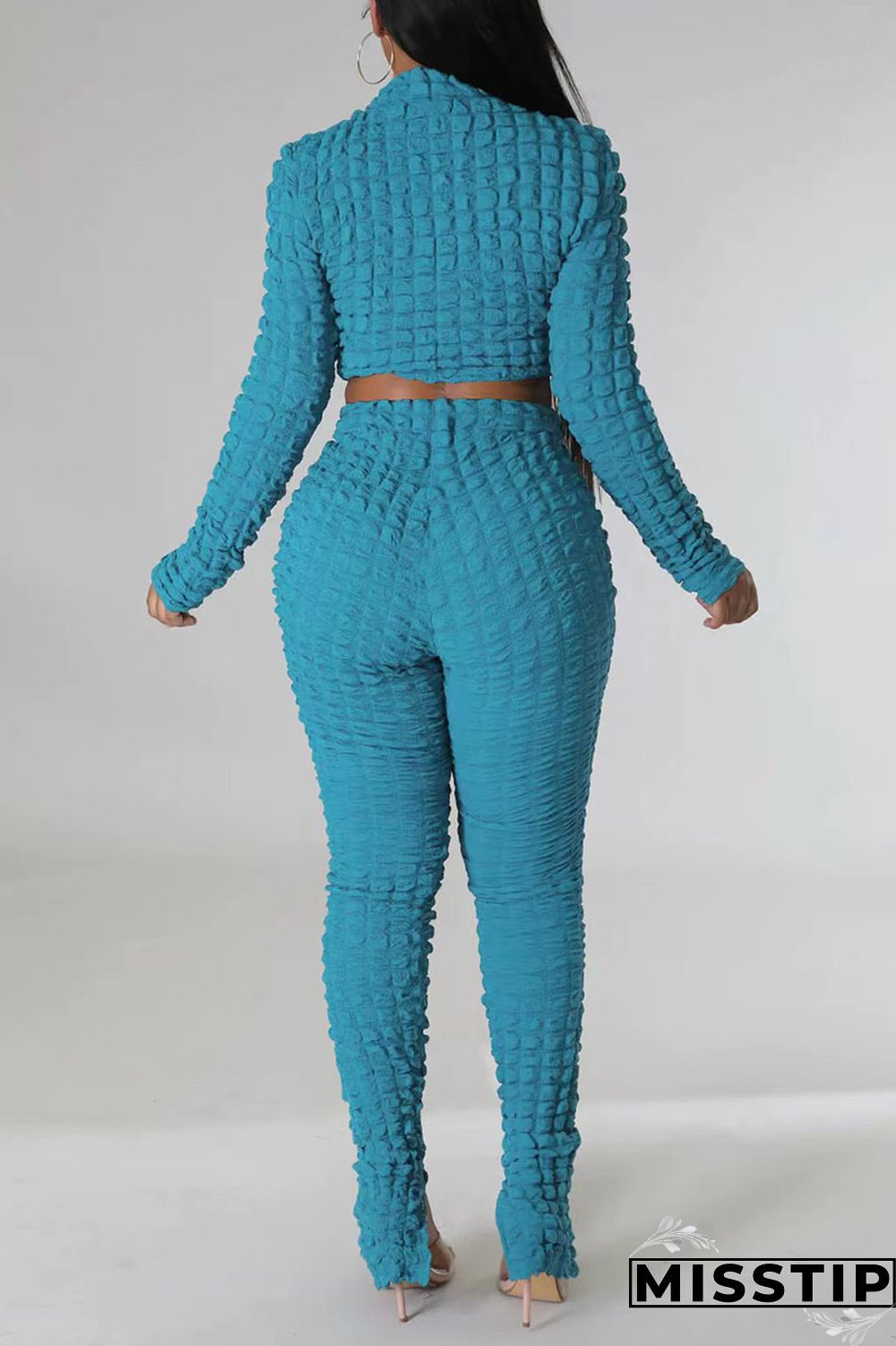 Black Casual Solid Patchwork Turtleneck Long Sleeve Two Pieces