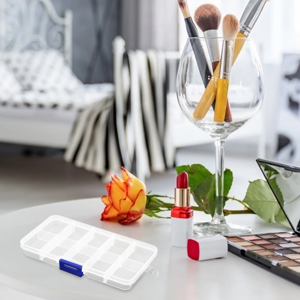 10 Grids Compartments Plastic Transparent Organizer Diamond Storage Box
