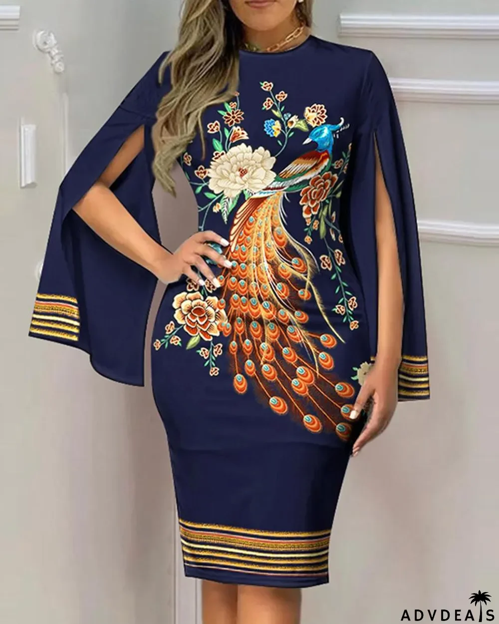 Women Printed Sleeve Dress