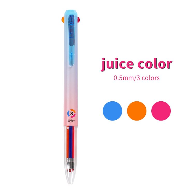 Journalsay 0.5mm 3 Colors Creative Multifunctional Press Gel Pen Quick Drying Writing Pen School Supplies