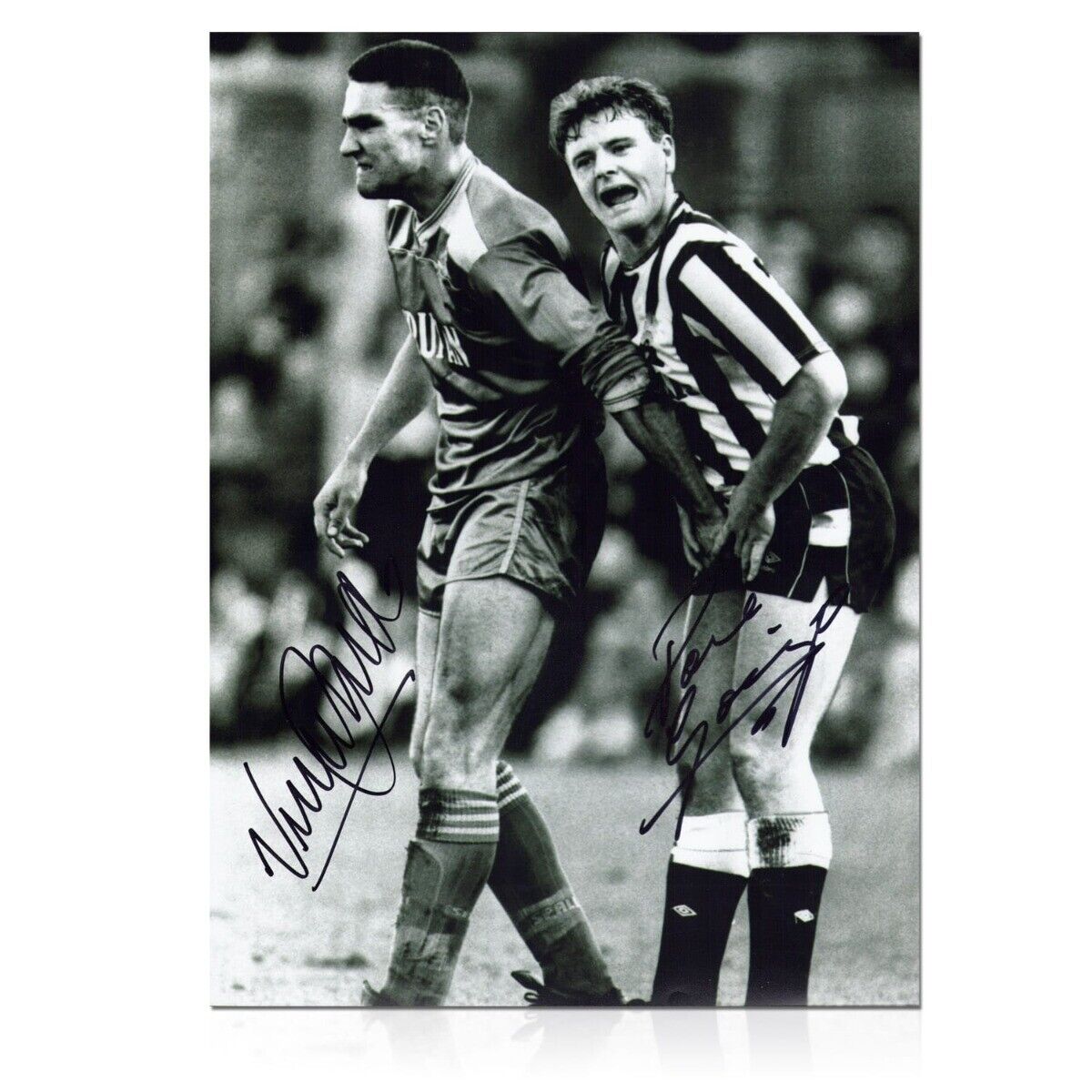 Vinnie Jones and Paul Gascoigne Dual Signed Photo Poster painting