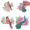 2Pcs DIY Diamond Art Door Corner Pendants Acrylic Door Decoration (Peacock)