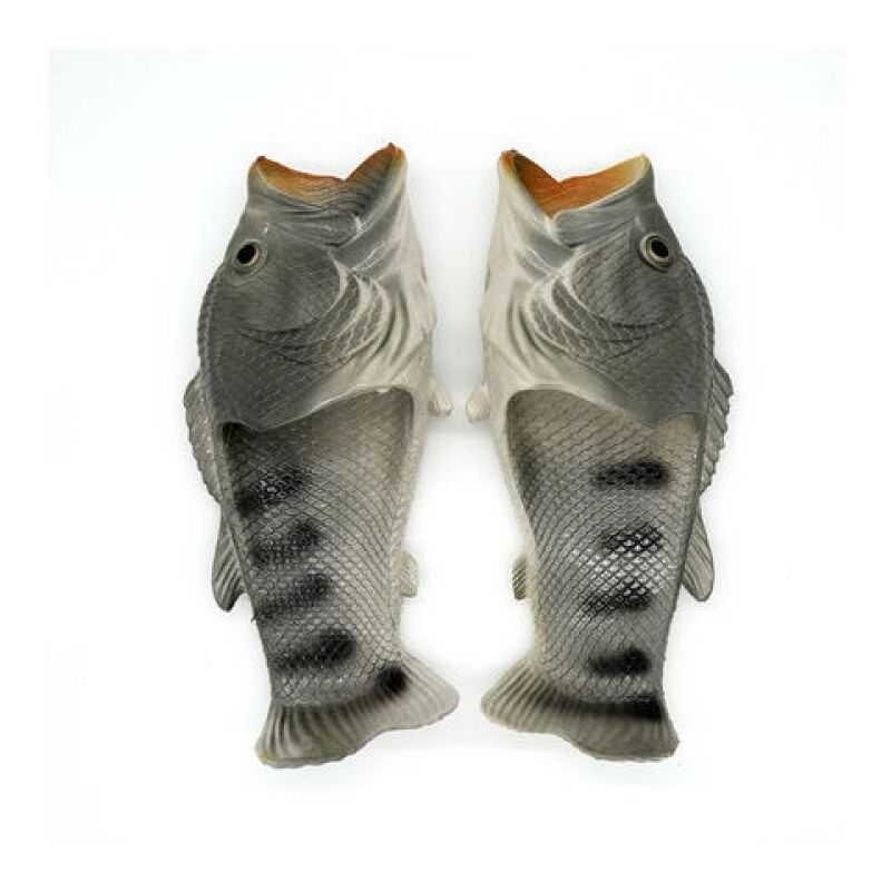 Yyvonne Fish Slippers New Women's Funny Creative Home Non-slip Fashion Salted Fish Word Drag Men's Trendy Slippers Outdoor Beach