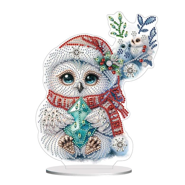 White Owl 5D DIY Diamond Painting Desktop Ornaments gbfke
