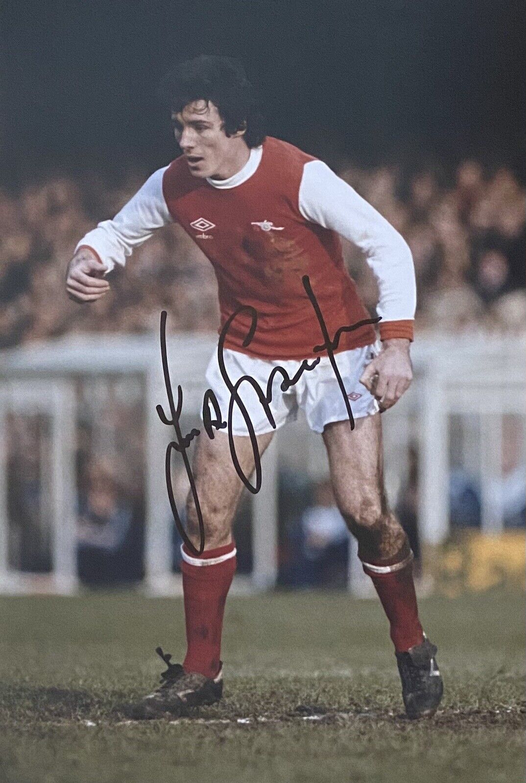 Frank Stapleton Genuine Hand Signed Arsenal 12x8 Photo Poster painting