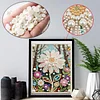 Diamond Painting-DIY Sparkling Special Shaped Pearl Drill White Daisies(30x40cm)