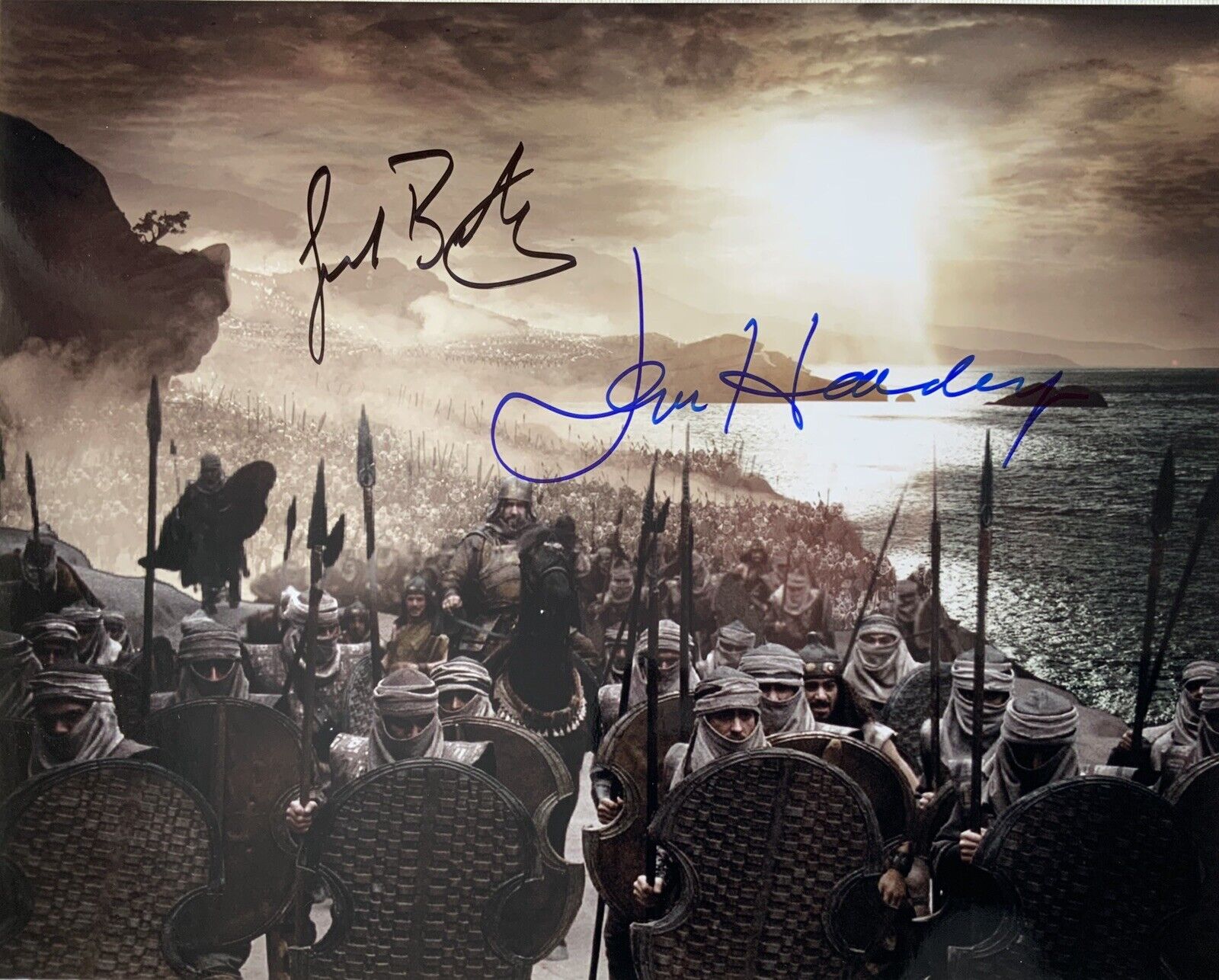 Gerard Butler & Lena Headey Signed 10X8 Photo Poster painting- The 300 - COA