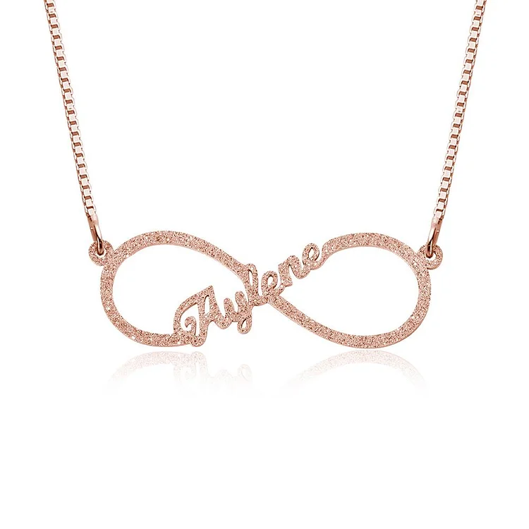 Sparkling Infinity Name Necklaces in Silver Personalized Custom Name Chain