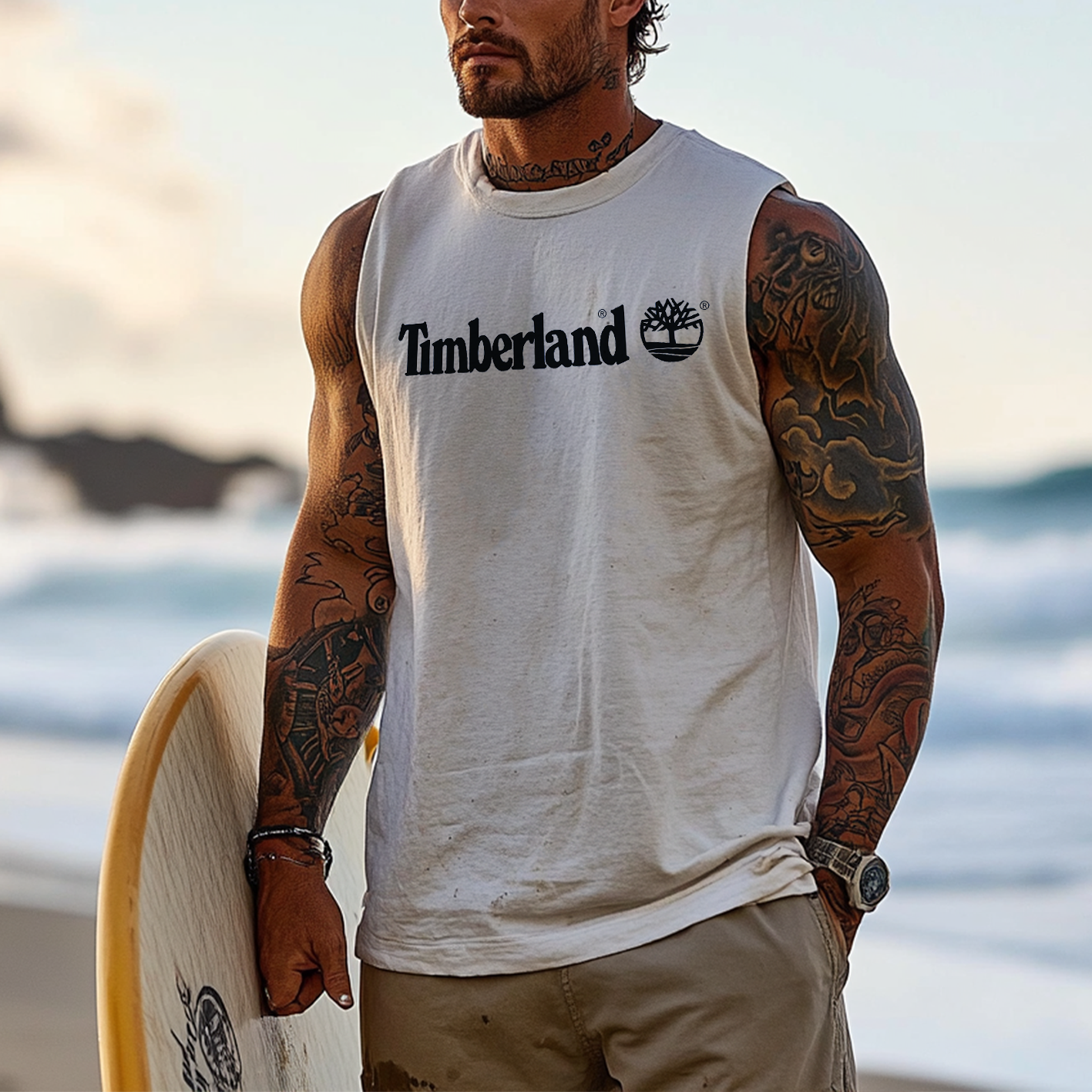  Sleeveless Beach Tee for Men - Perfect for Summer Adventures