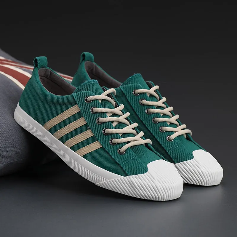 Nine o'clock All-match Canvas Shoes Breathable Non-slip Men Flats Sneakers Spring Casual Male Footwear Outdoor Fashion Lace-up