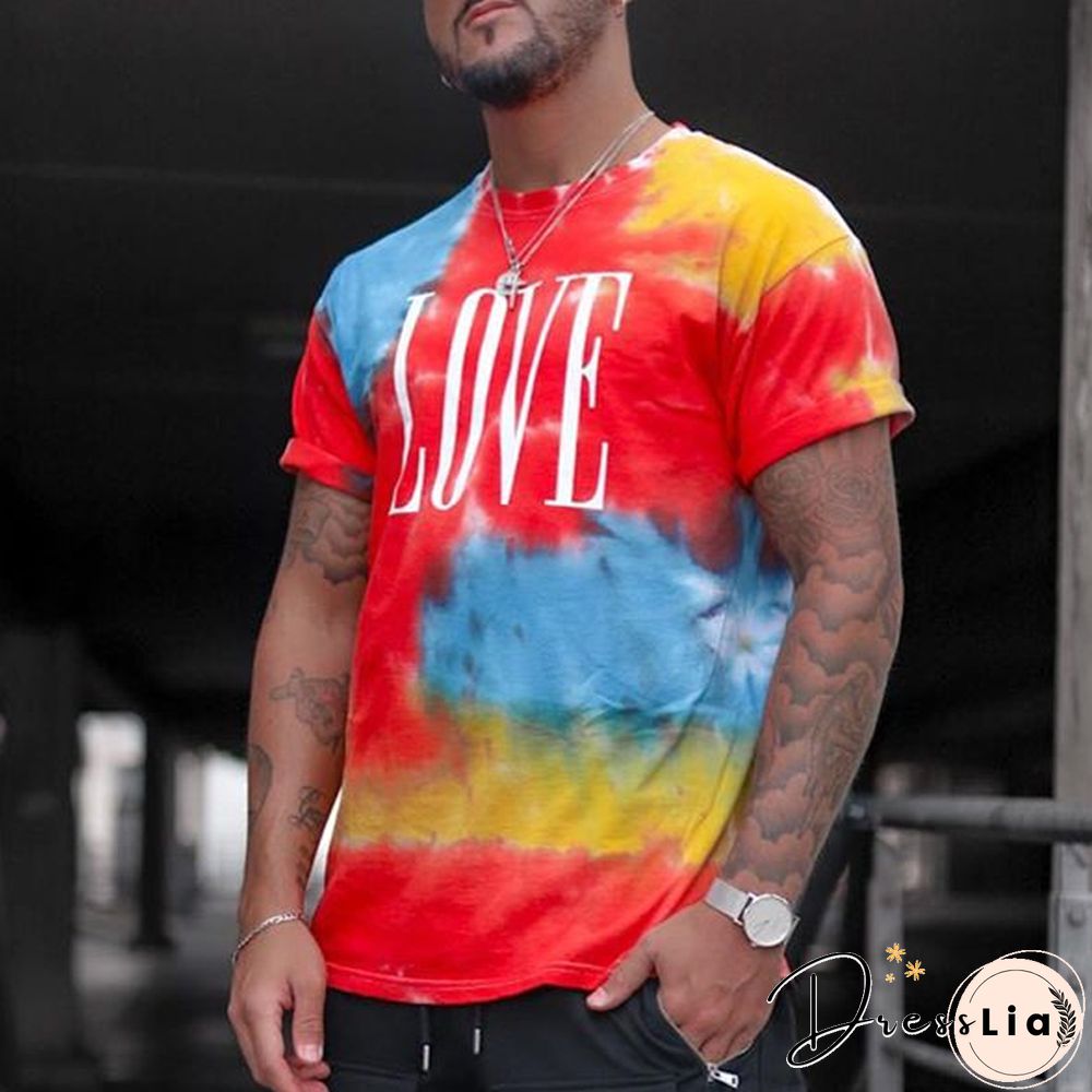 Summer Tie-Dye Printing Casual Fashion Short-Sleeved T-Shirt