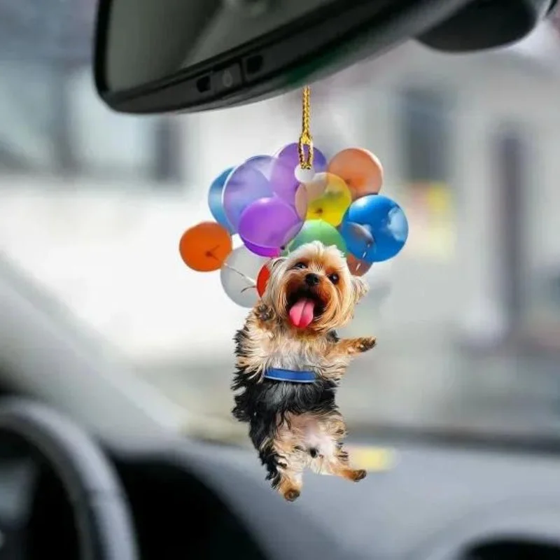 VigorDaily Yorkshire Terrier Fly With Bubbles Car Hanging Ornament BC011