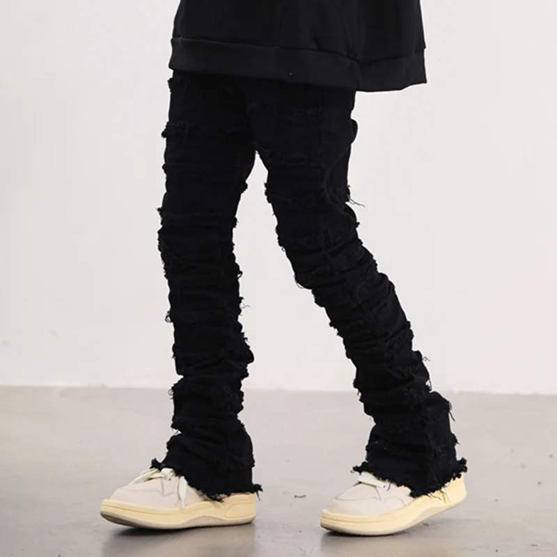 Vintage Erosion Damaged Raw Edge Jeans