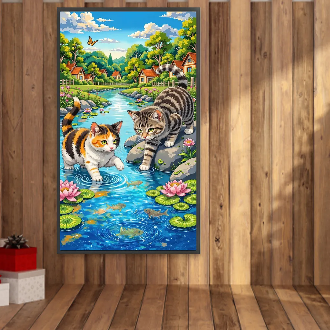 Cat 5D Full Round Drill DIY Diamond Painting Kit for Adults 40x70CM