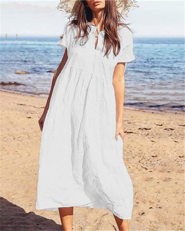 Solid Bohemian Beach Holiday Daily Fashion Maxi Dresses - Chicaggo