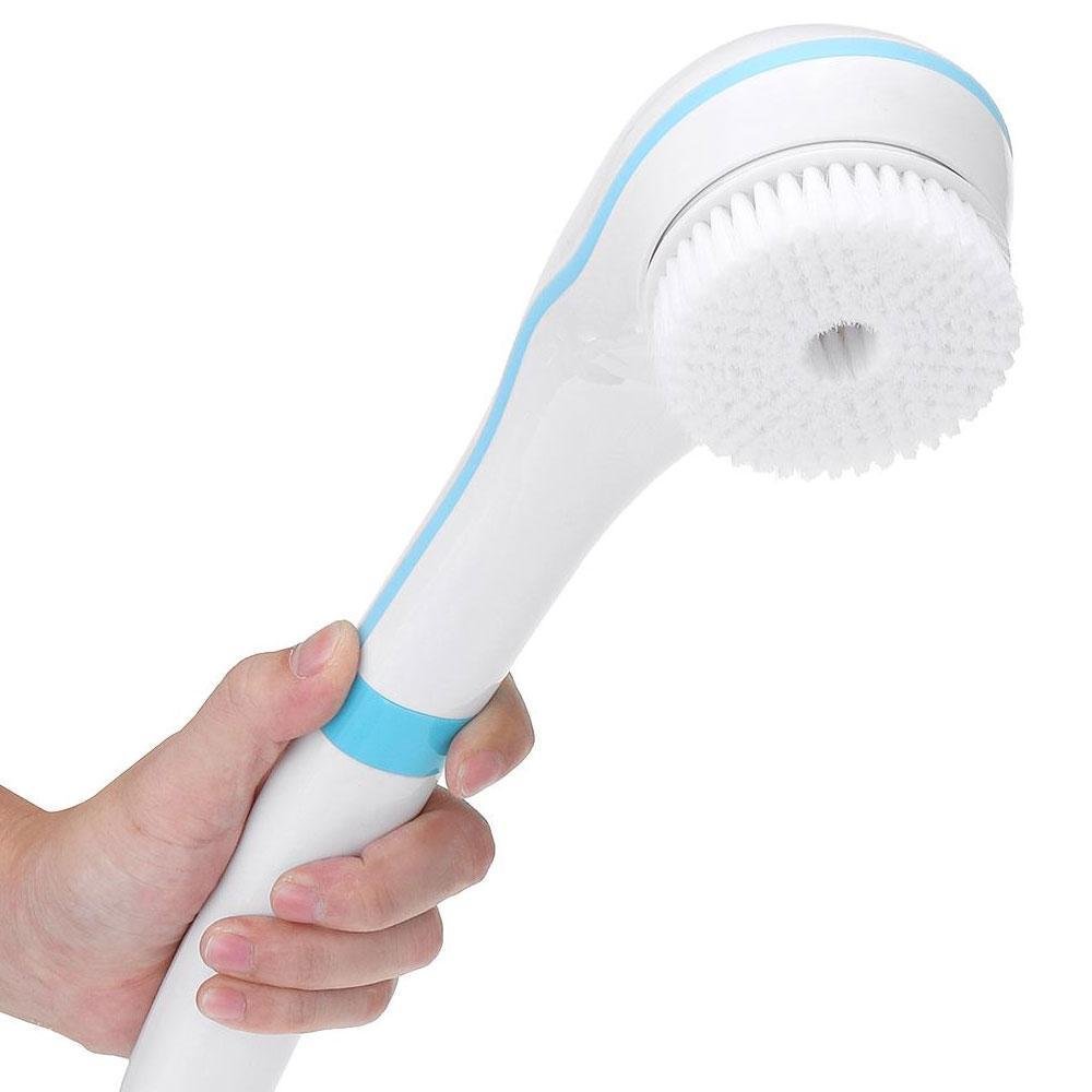 Waterproof Long Handle Massager Bath Brush Body Cleaning Exfoliating SPA Massage Scrubber with 5 Brush Heads Electric - vzzhome