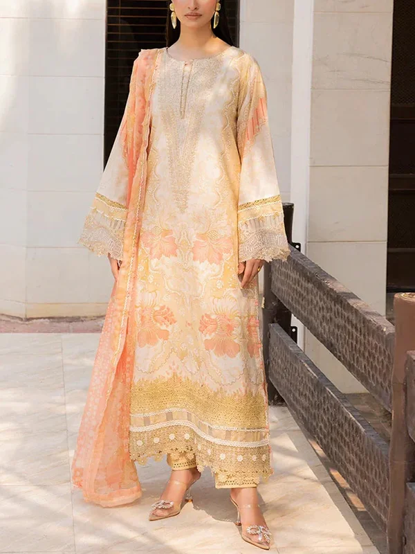 Round Neck Lace Mesh Top And Pants Suit