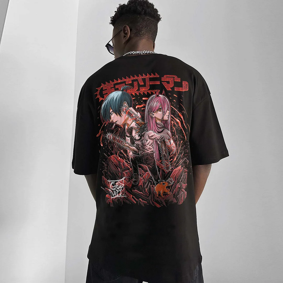 Chainsaw Man Oversize Printed Men's T-shirt