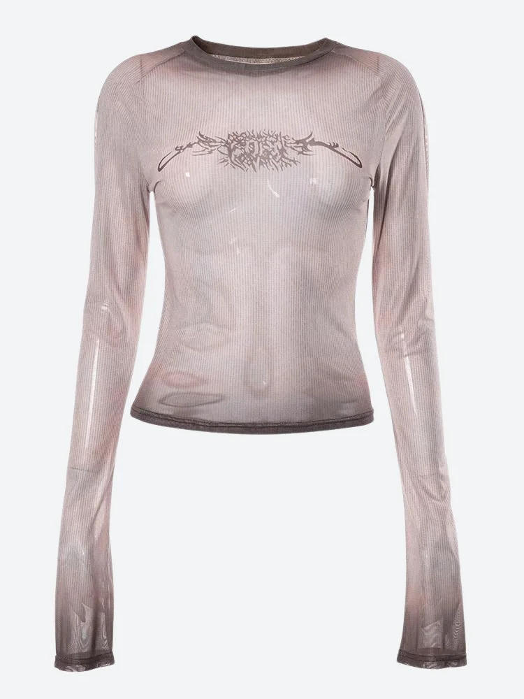 Brownm Cyberpunk Sigilism Sheer Top