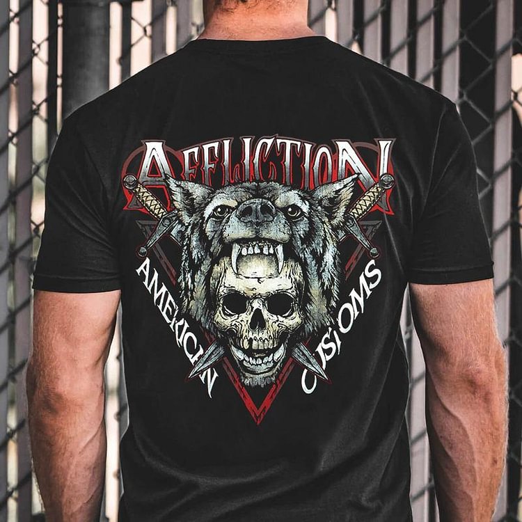 Wolf print short sleeve t-shirt