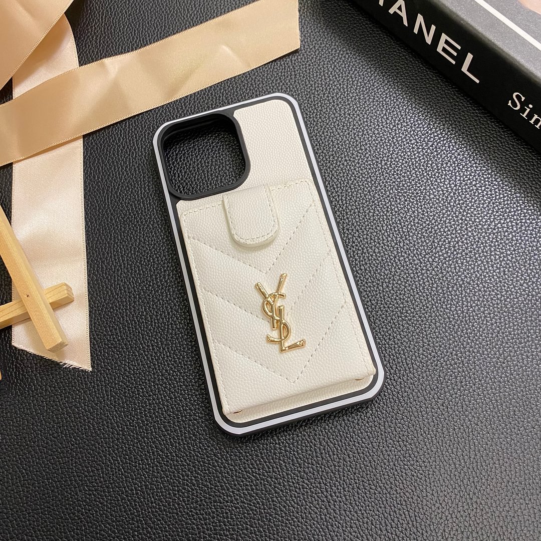 YSL Lambskin YSL Leather Card Holder Apple iPhone Case ProCaseMall