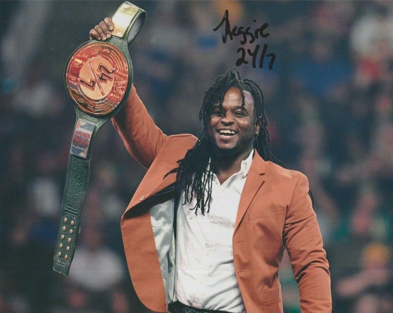 Reggie (WWE) **HAND SIGNED** 8x10 Photo Poster painting ~ AUTOGRAPHED